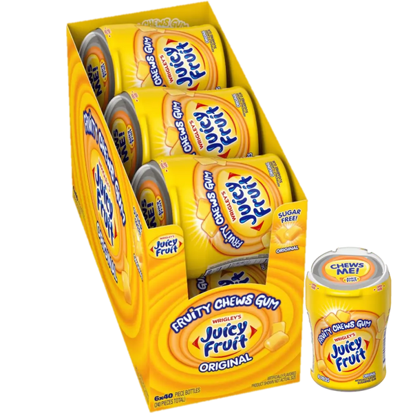 Juicy Fruit Gum Sizes: 5 Sticks, 40-Piece Bottles & Minis
